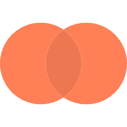 Dos circunferencias secantes en color naranja.